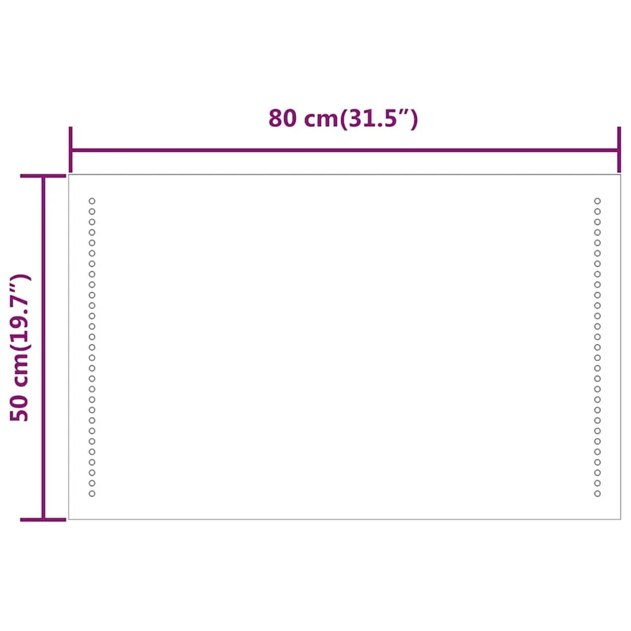 Miroir de salle de bain à LED 80x50 cm - 9