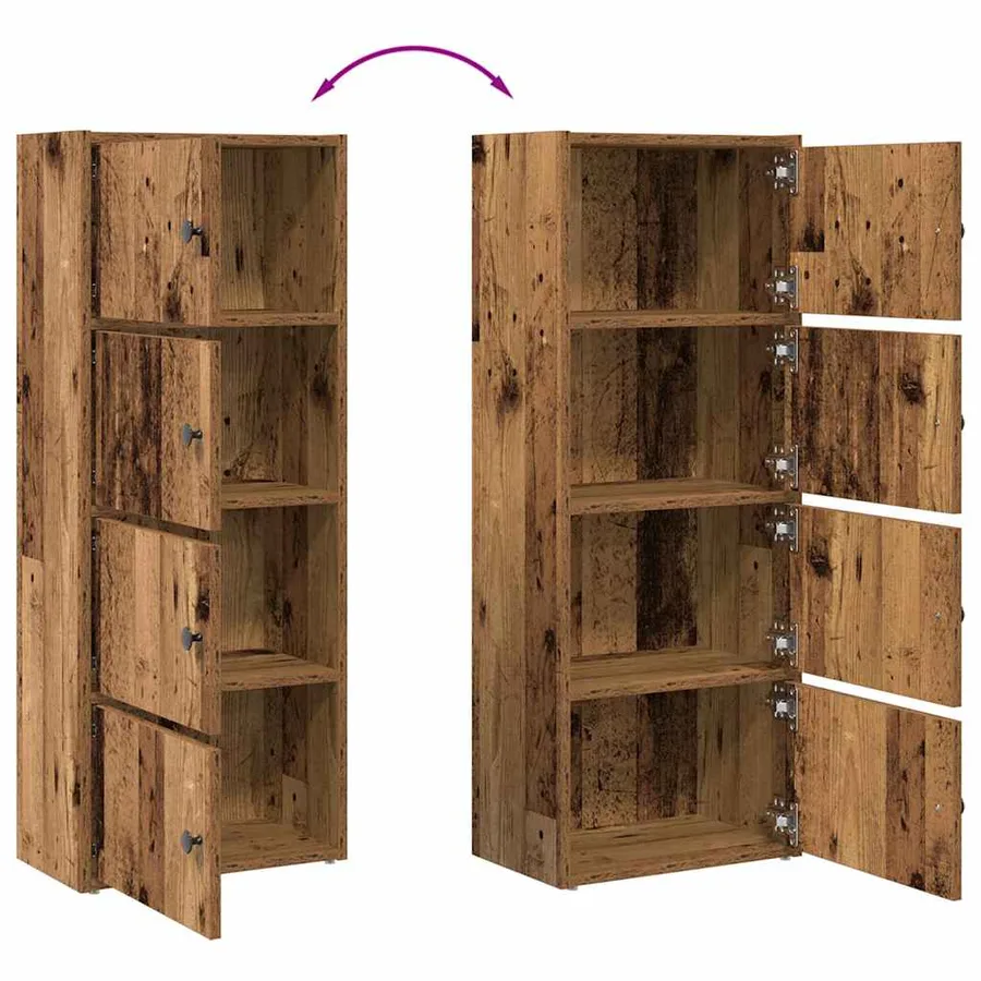 Bibliothèque vieux bois 40x24x102 cm bois d'ingénierie - 8