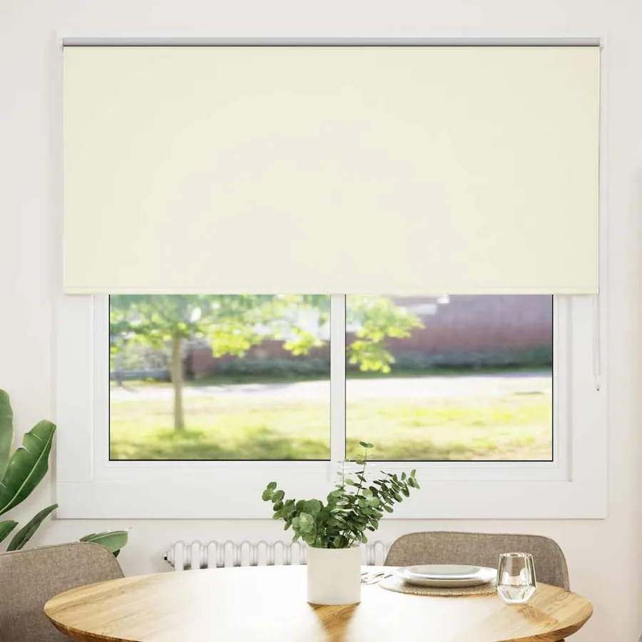 Store enrouleur occultant blanc cassé largeur du tissu 146,6 cm