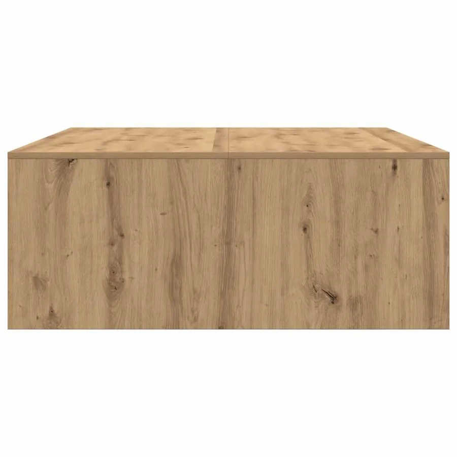 Table basse avec tiroirs chêne artisanal 100x100x40 cm - 7