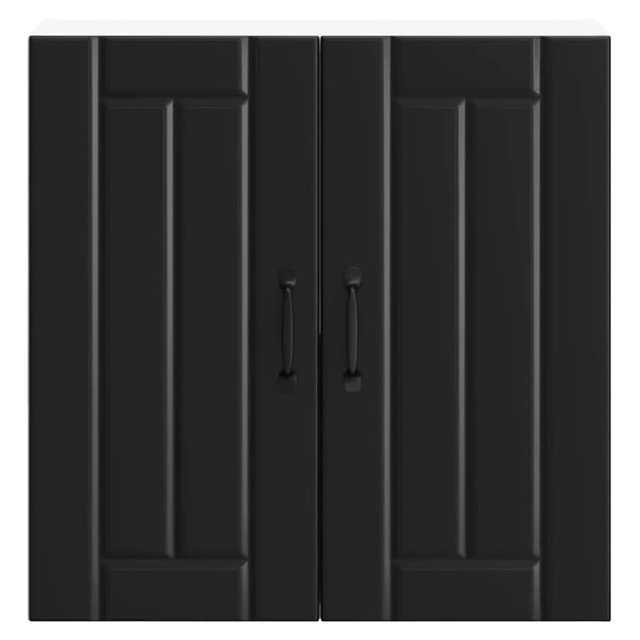 Armoire murale de cuisine Lucca noir bois d'ingénierie - 5