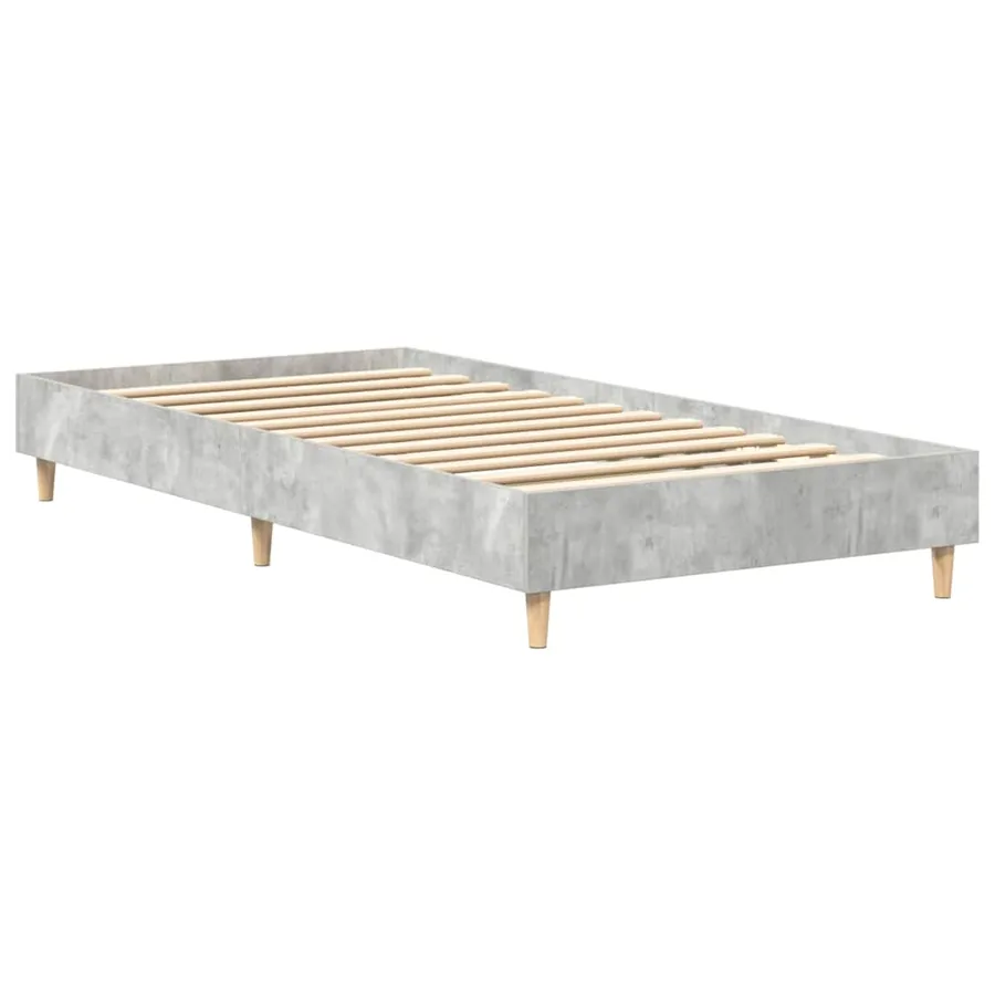 Cadre de lit sans matelas gris béton 75x190cm bois d'ingénierie - 7