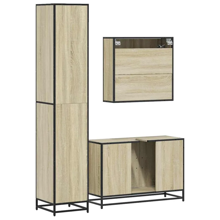 Ensemble de meubles de salle de bain 3 pcs chêne sonoma - 7