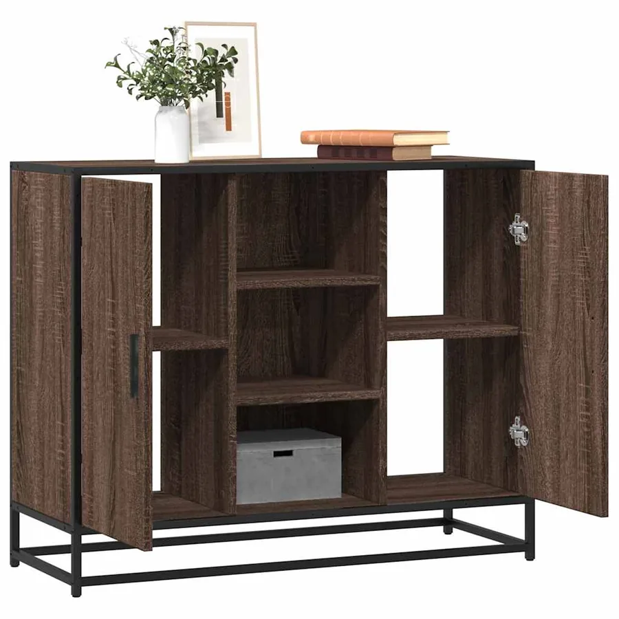 Buffet chêne marron 92x35x76 cm Bois d'ingénierie