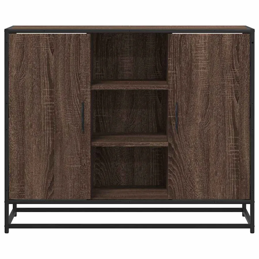 Buffet chêne marron 92x35x76 cm Bois d'ingénierie - 4