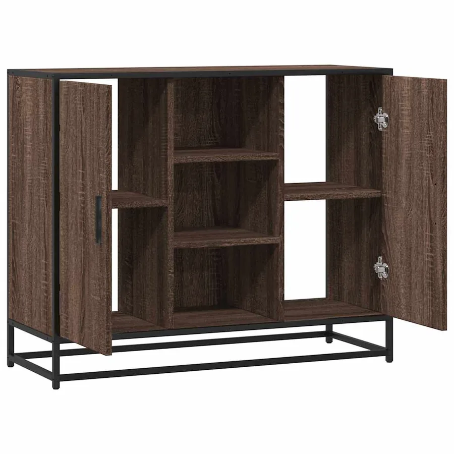 Buffet chêne marron 92x35x76 cm Bois d'ingénierie - 7