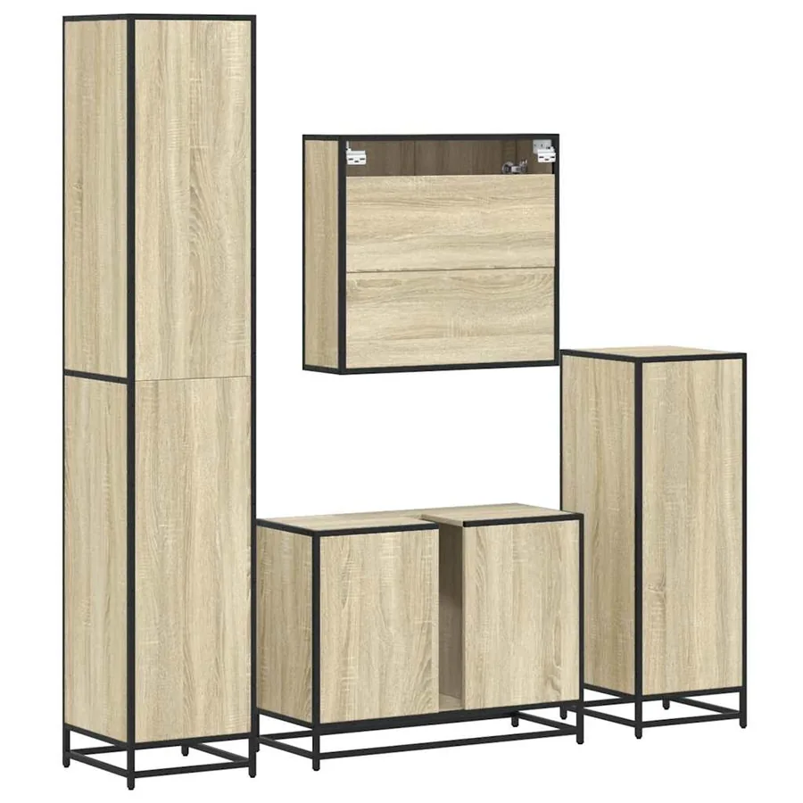 Ensemble de meubles de salle de bain 4 pcs chêne sonoma - 8