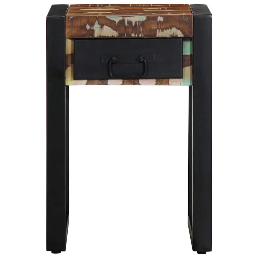 Table d'appoint multicolore 35x35x50cm bois massif récupération - 2