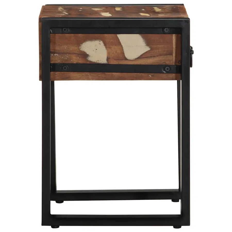Table d'appoint multicolore 35x35x50cm bois massif récupération - 4