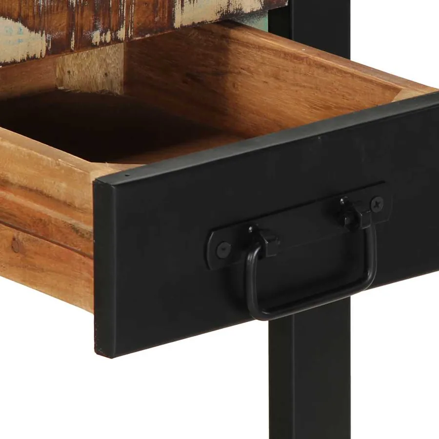 Table d'appoint multicolore 35x35x50cm bois massif récupération - 7