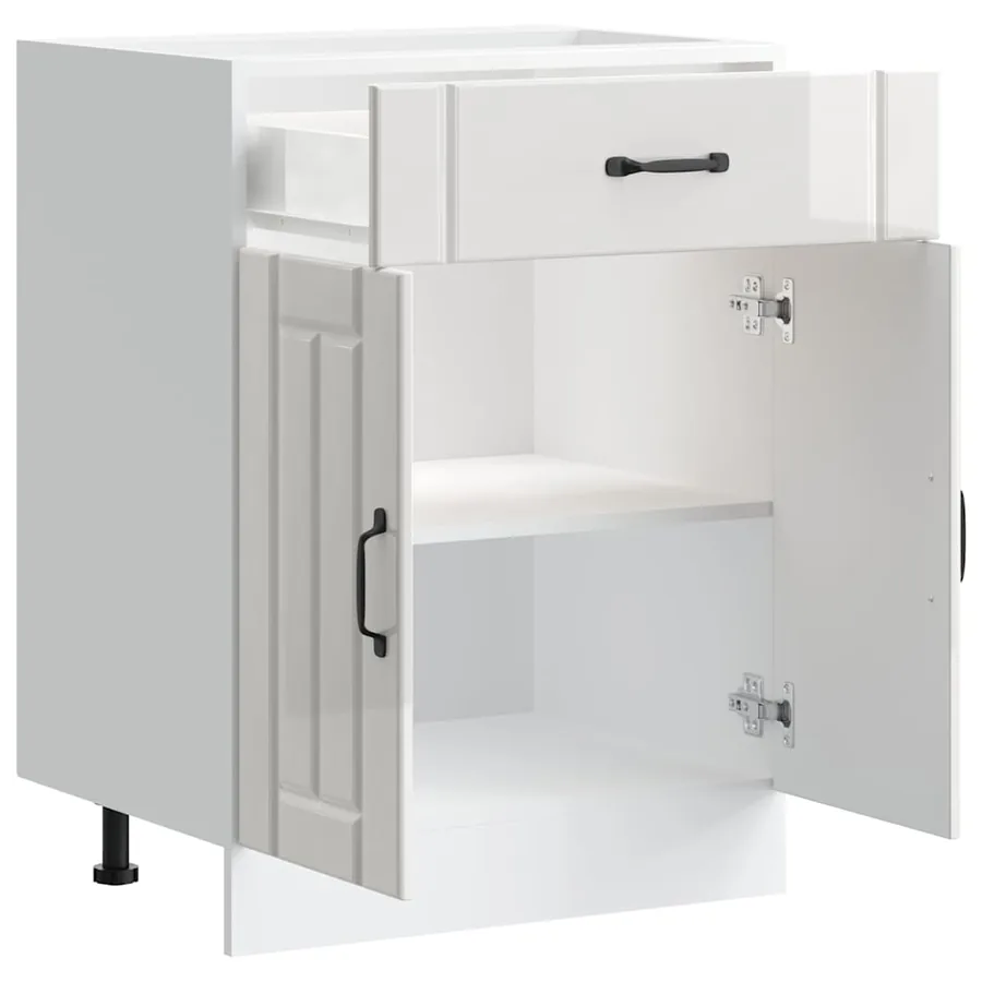 Armoire de cuisine Lucca blanc brillant bois ingénierie - 7