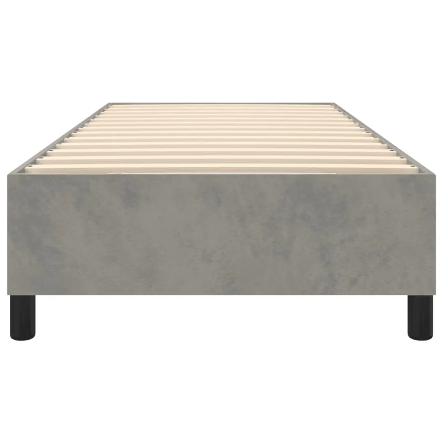 Cadre de lit à lattes gris clair 80x200 cm velours - 5