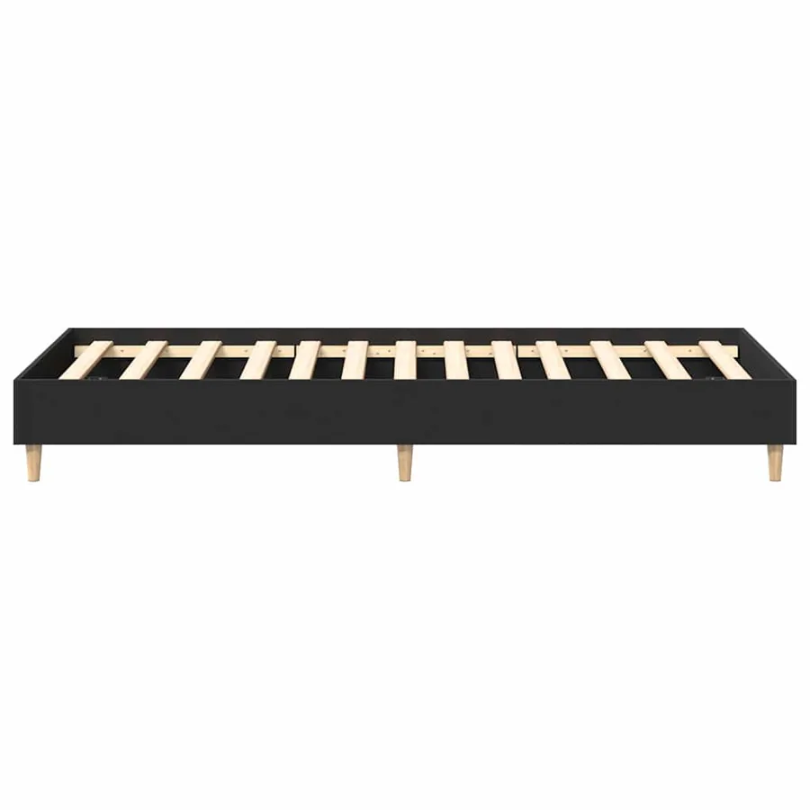Cadre de lit sans matelas noir 75x190 cm bois ingénierie - 6