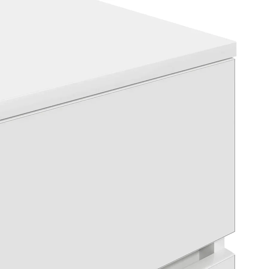 Tables de chevet avec 3 tiroirs 2 pcs blanc 39x35x65 cm - 10