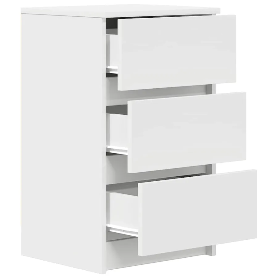 Tables de chevet avec 3 tiroirs 2 pcs blanc 39x35x65 cm - 6