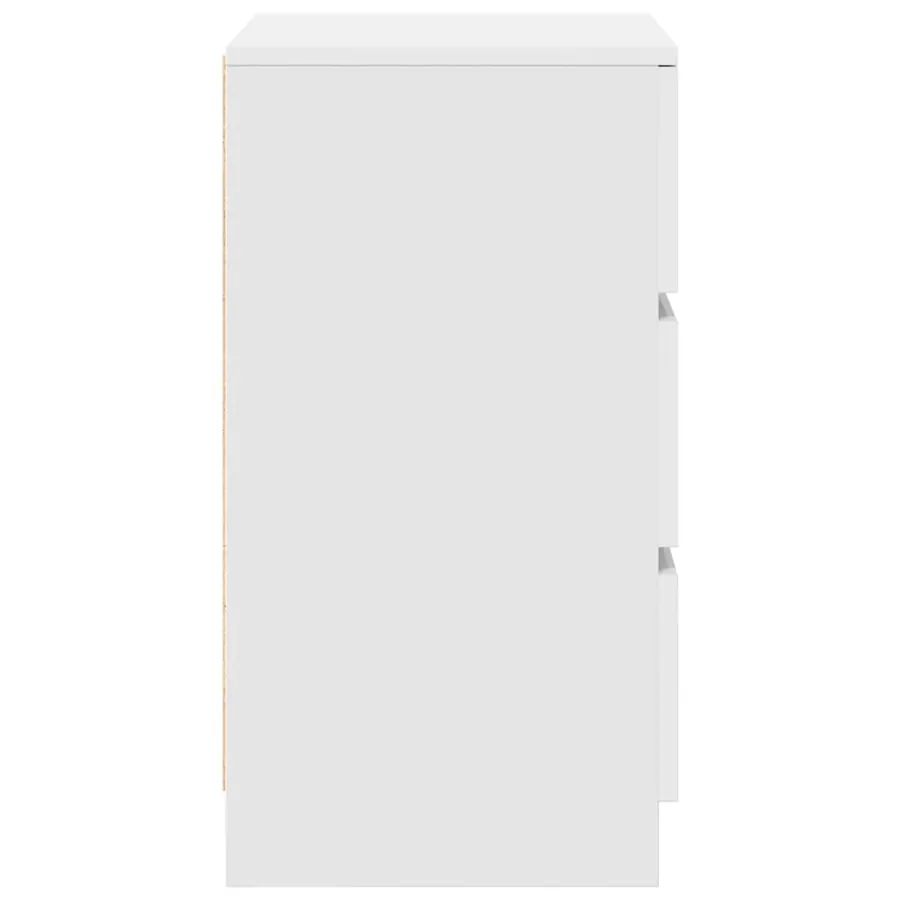 Tables de chevet avec 3 tiroirs 2 pcs blanc 39x35x65 cm - 8
