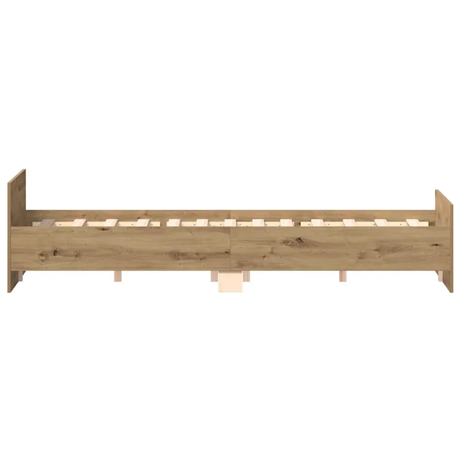 Cadre de lit sans matelas chêne artisanal 140x200 cm - 7