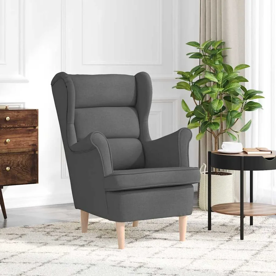 Fauteuil gris foncé 74x84x100 cm tissu