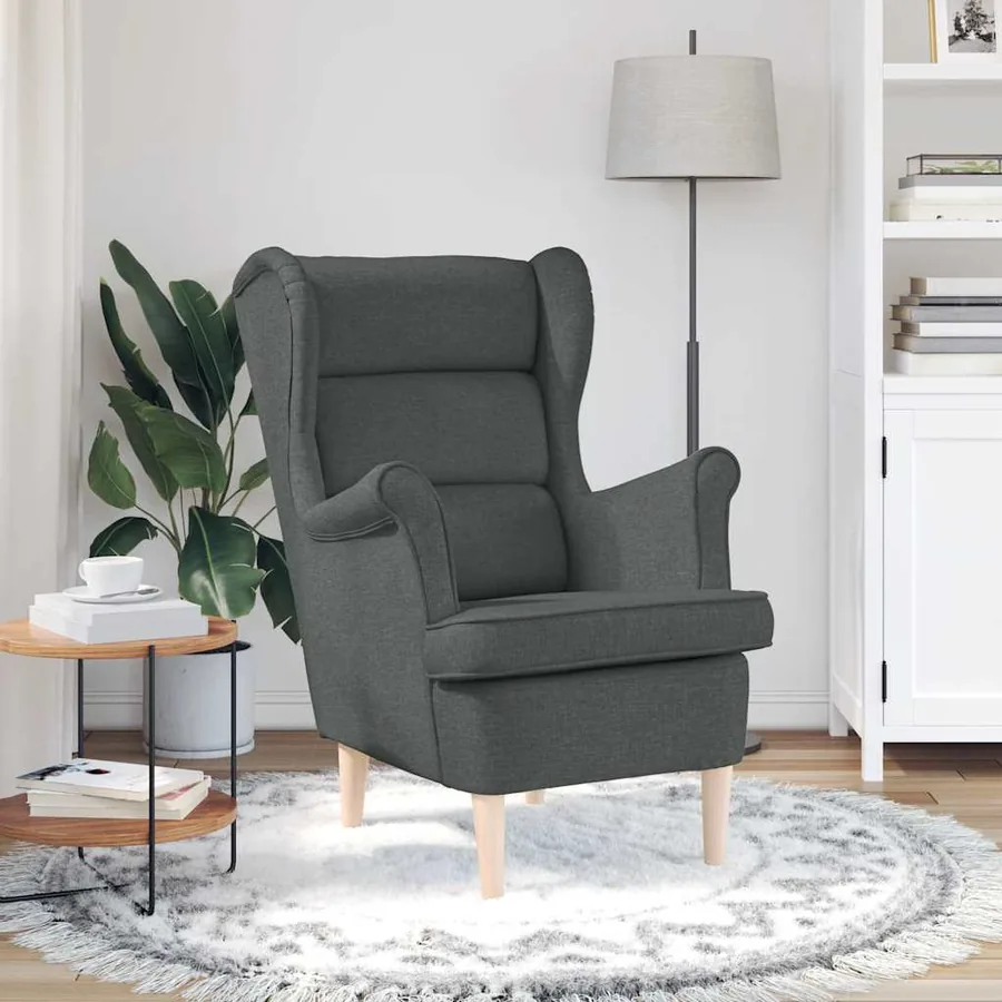 Fauteuil gris foncé 74x84x100 cm tissu - 3