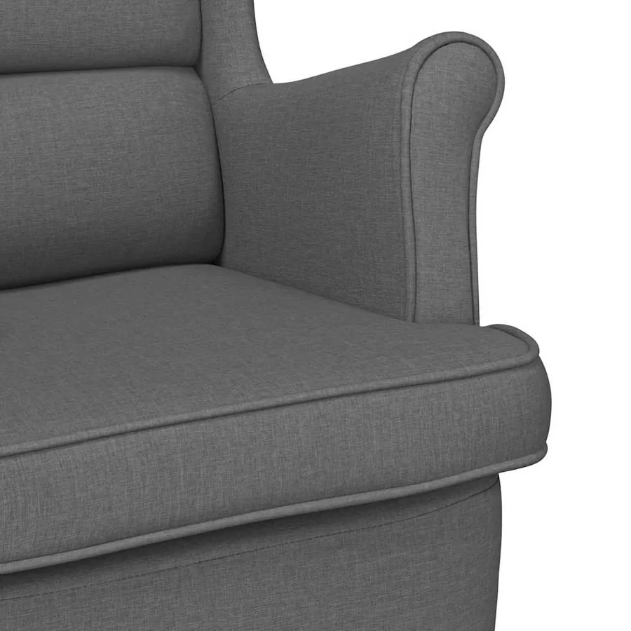 Fauteuil gris foncé 74x84x100 cm tissu - 7