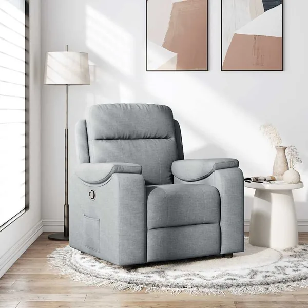 Fauteuil inclinable Gris clair Tissu
