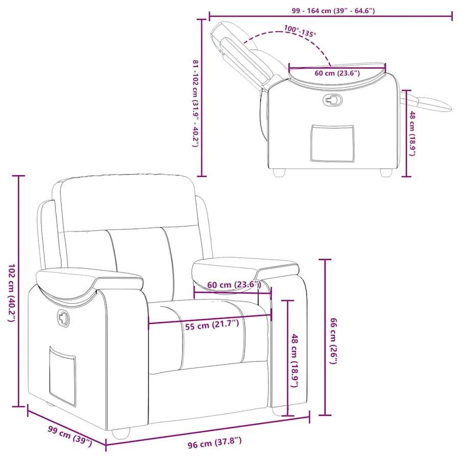 Fauteuil inclinable Gris clair Tissu - 11
