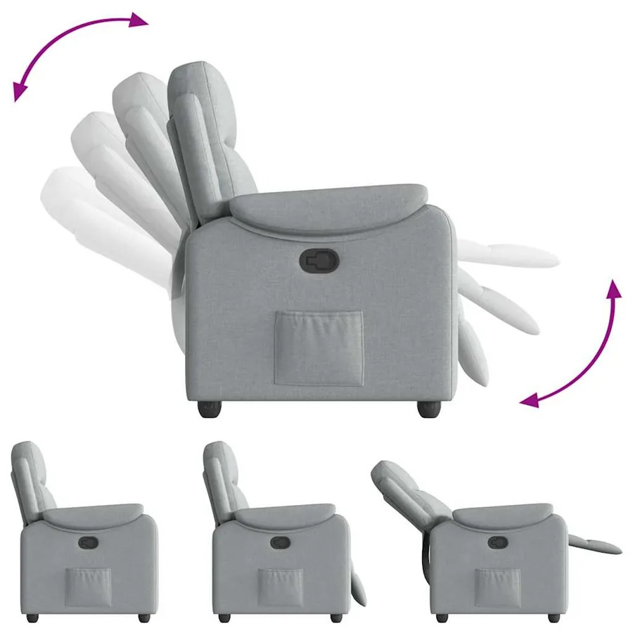 Fauteuil inclinable Gris clair Tissu - 6
