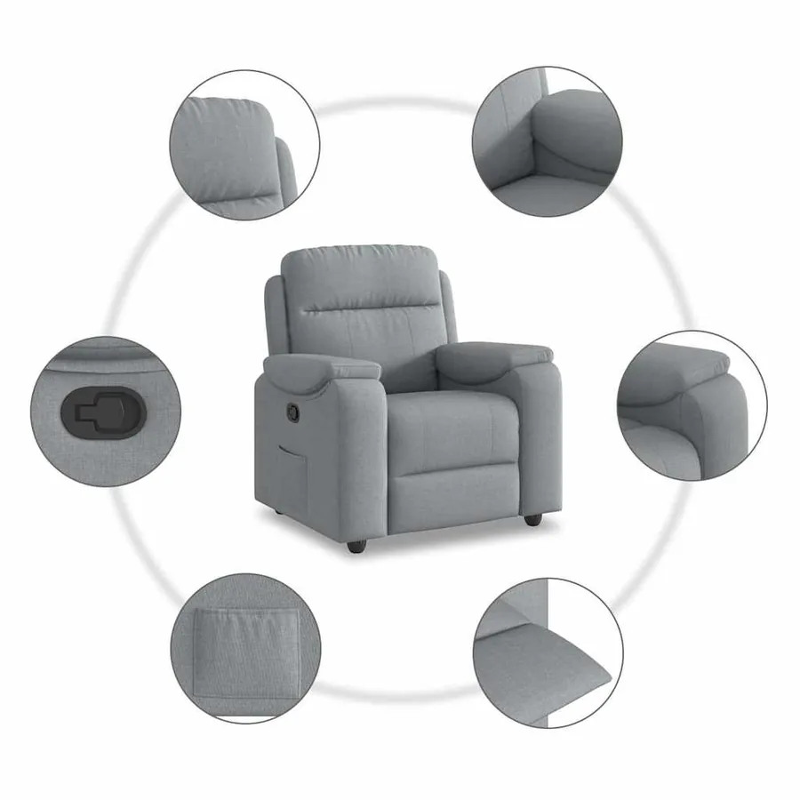 Fauteuil inclinable Gris clair Tissu - 7