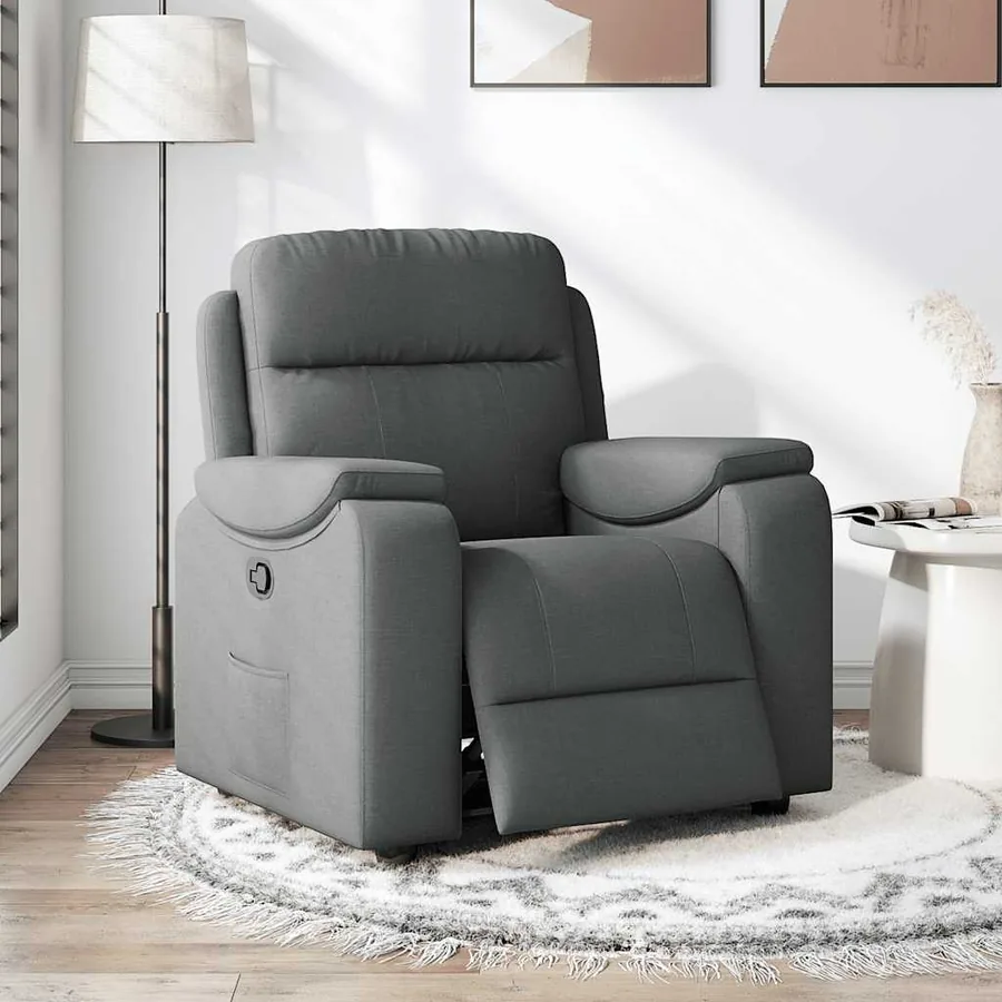 Fauteuil inclinable Gris foncé Tissu - 2