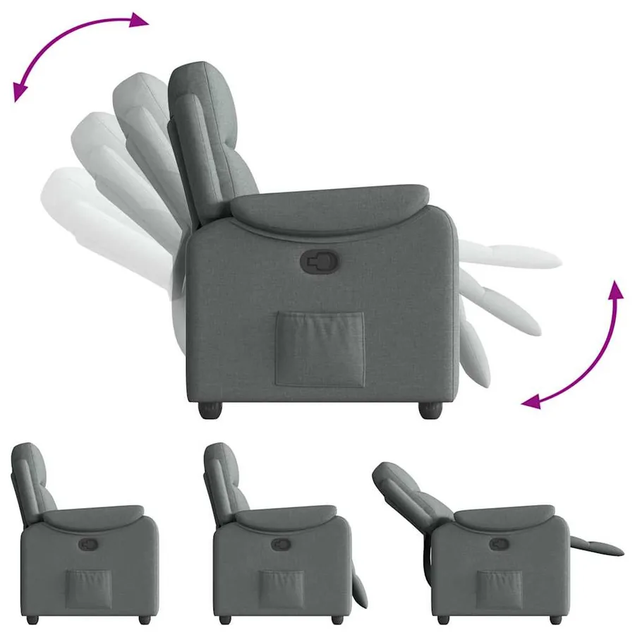 Fauteuil inclinable Gris foncé Tissu - 8