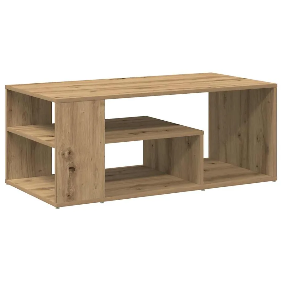 Table d'appoint chêne artisanal 100x50x40 cm bois d'ingénierie - 2