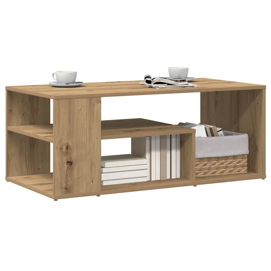Table d'appoint chêne artisanal 100x50x40 cm bois d'ingénierie - 3