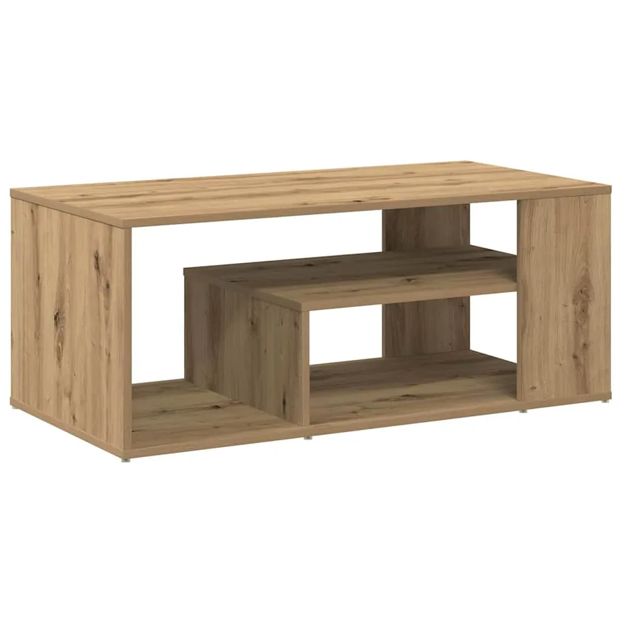Table d'appoint chêne artisanal 100x50x40 cm bois d'ingénierie - 6