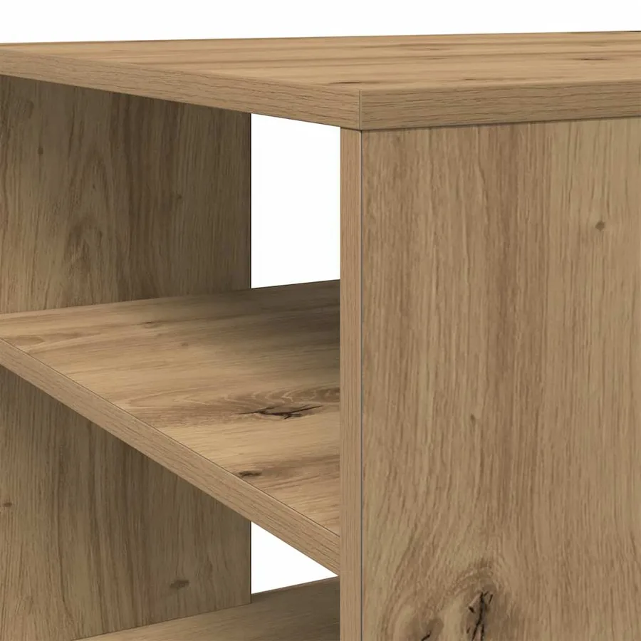 Table d'appoint chêne artisanal 100x50x40 cm bois d'ingénierie - 7