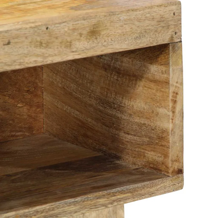 Table de chevet 50x27x50 cm bois massif de manguier brut - 7