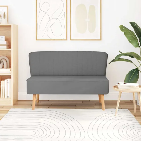 Canapé 117 x 55,5 x 77 cm Tissu Gris clair