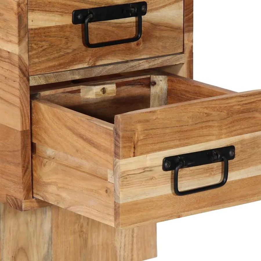 Table de chevet 60x32x80 cm bois d'acacia solide - 7