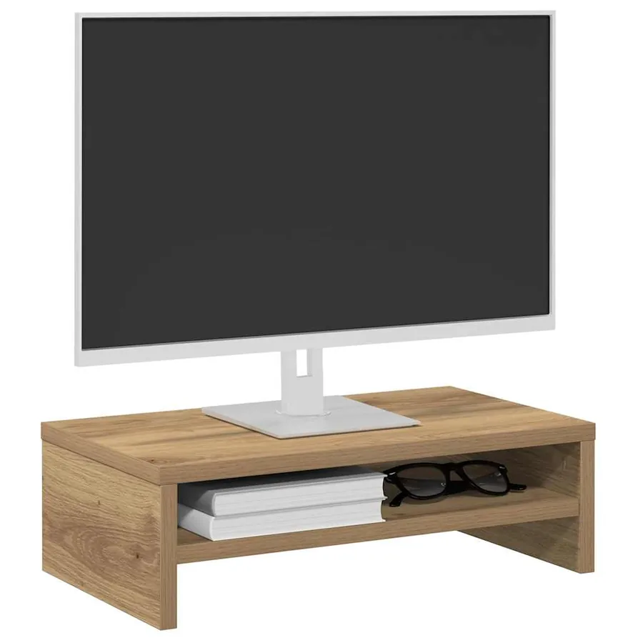Support de moniteur chêne artisanal 42x24x13 cm bois ingénierie - 4