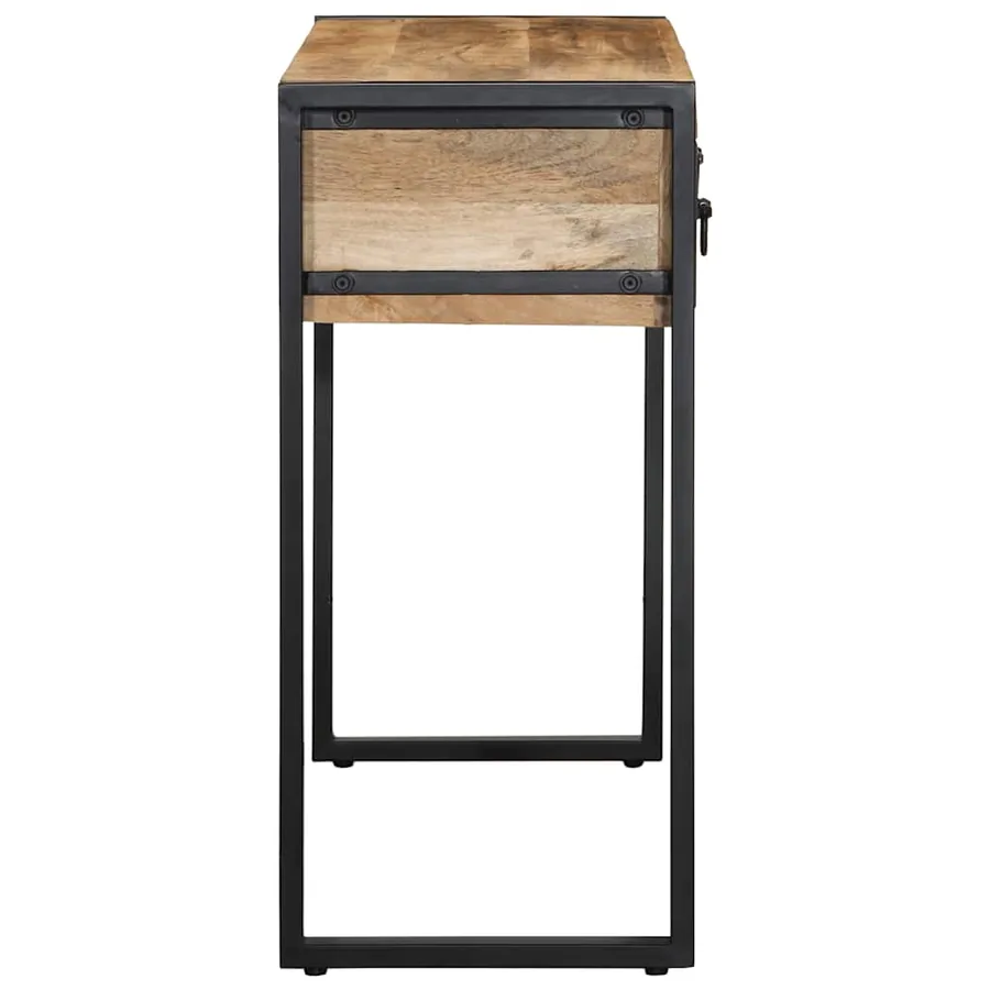Table console 100x35x75 cm bois de manguier massif brut - 4