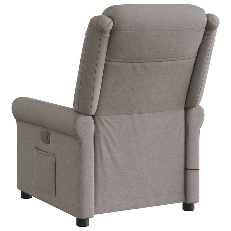 Fauteuil de massage inclinable électrique Taupe Tissu - 7