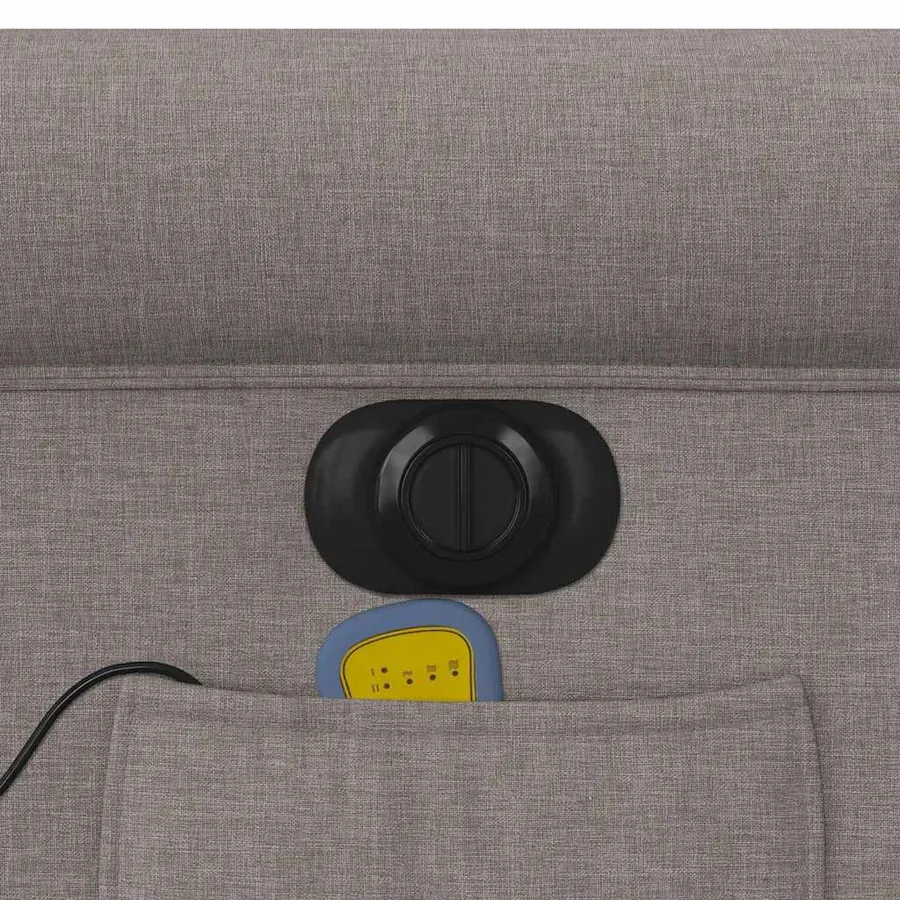 Fauteuil inclinable de massage électrique Taupe Tissu - 15
