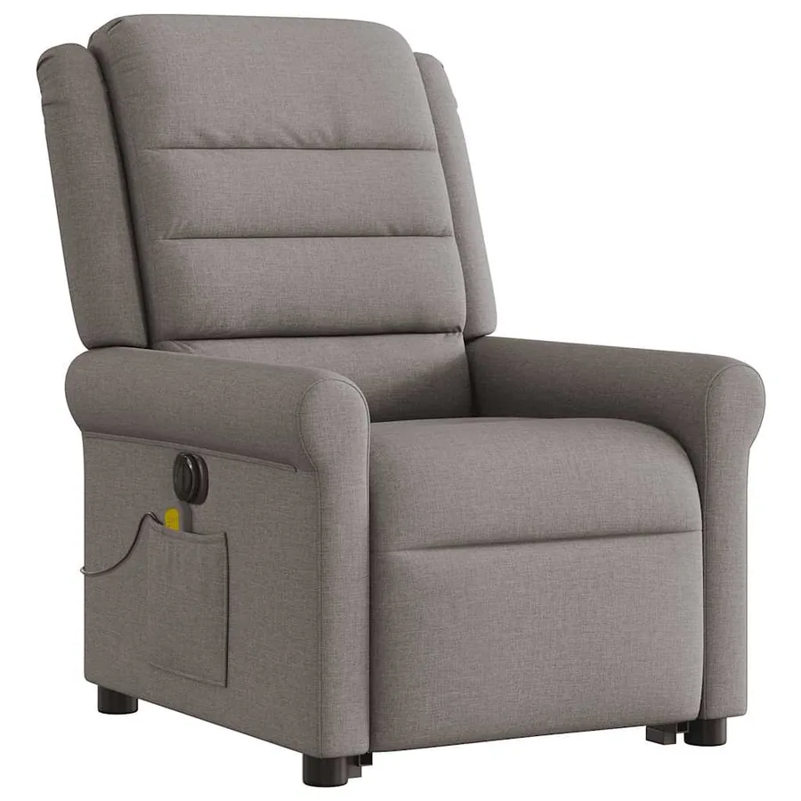 Fauteuil inclinable de massage électrique Taupe Tissu - 4