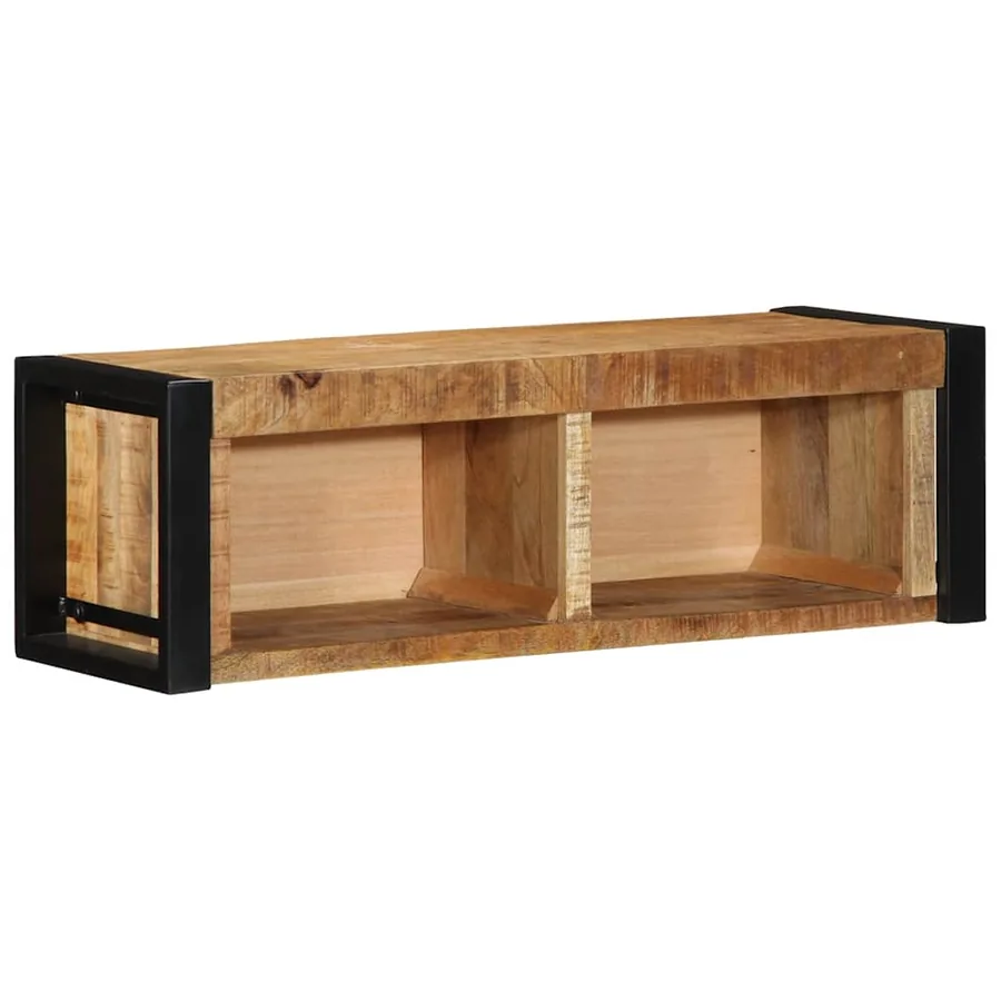 Meuble TV 80x30x25 cm bois massif de manguier brut - 10