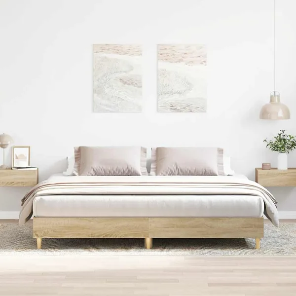 Cadre de lit sans matelas chêne sonoma 200x200 cm