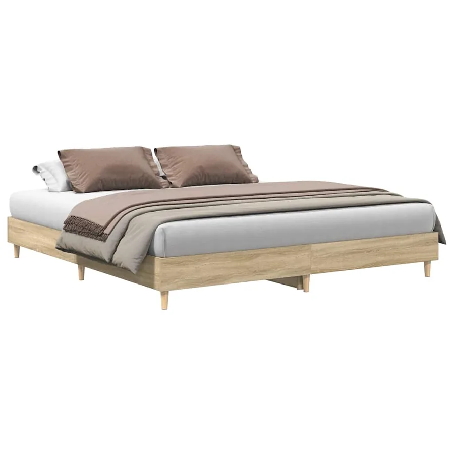 Cadre de lit sans matelas chêne sonoma 200x200 cm - 2