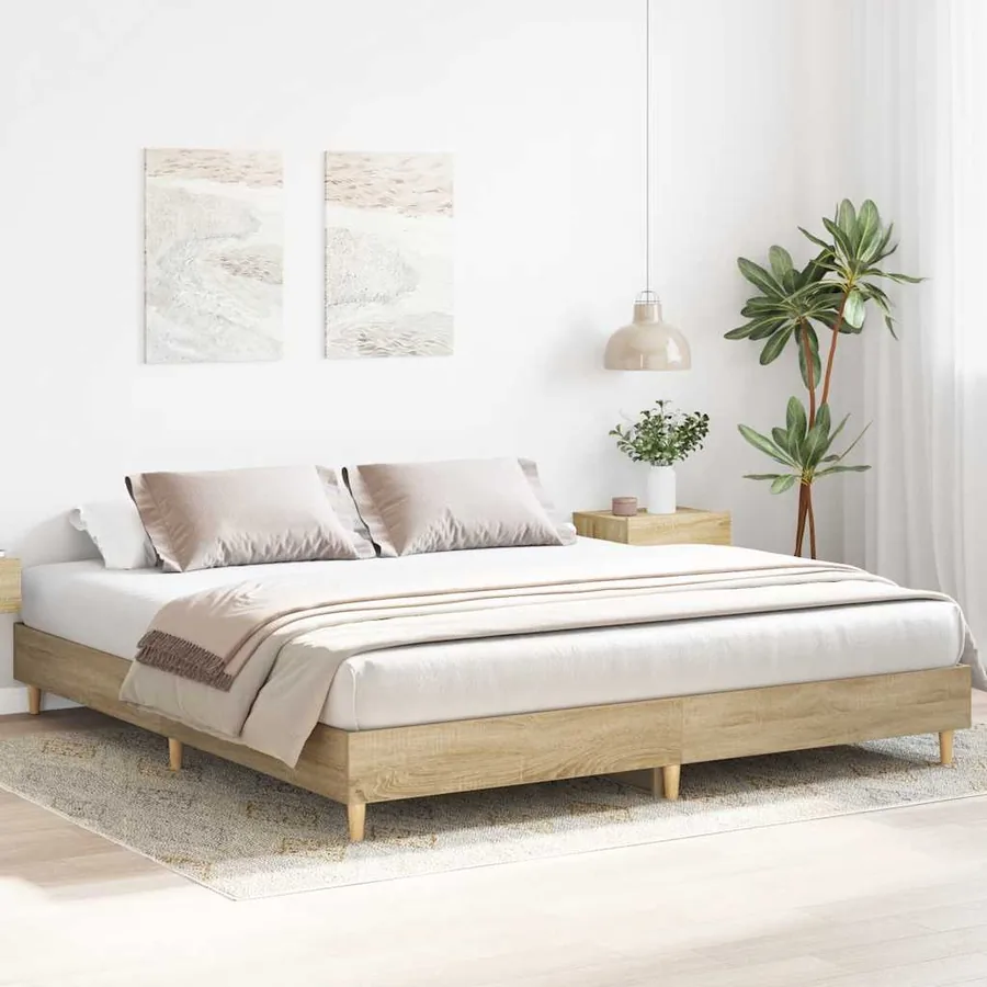 Cadre de lit sans matelas chêne sonoma 200x200 cm - 3