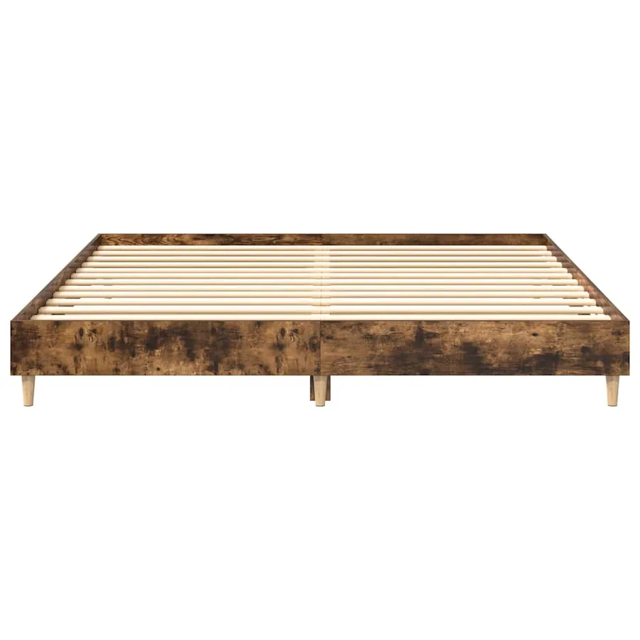Cadre de lit sans matelas chêne fumé 200x200 cm bois ingénierie - 5
