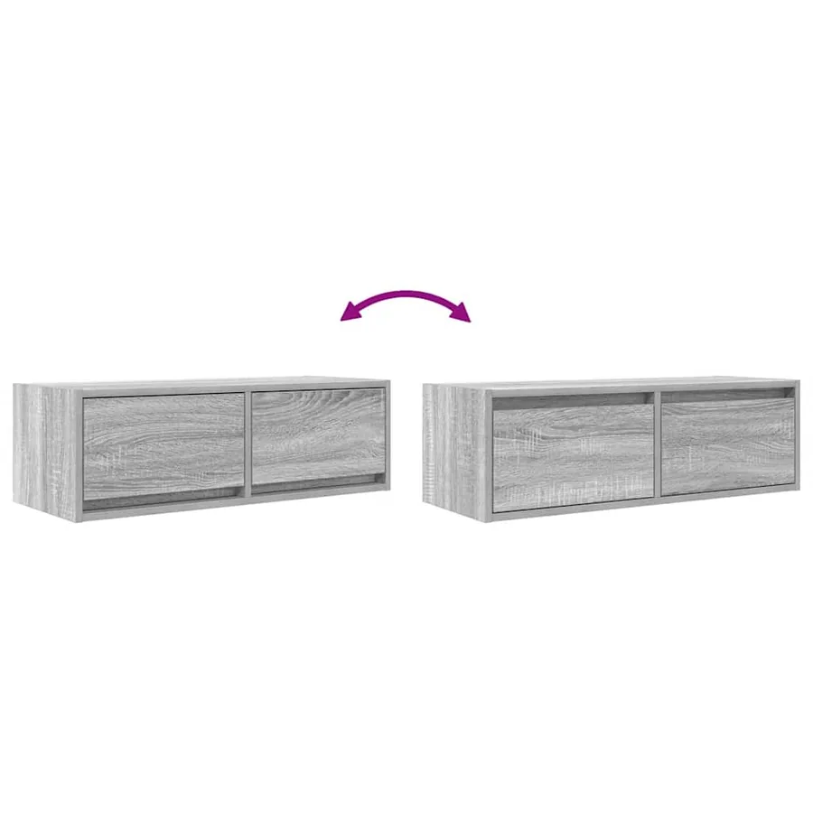 Meuble TV sonoma gris 80x31x25,5 cm bois d'ingénierie - 12
