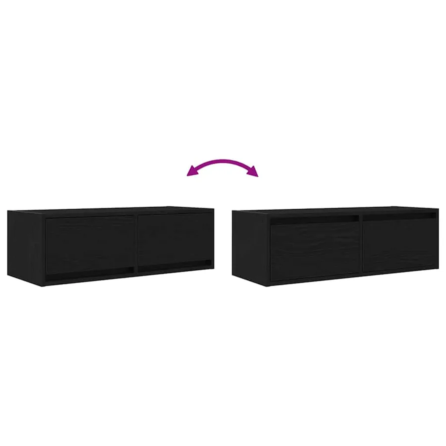 Meuble TV 2 pcs chêne noir 80x31x25,5 cm bois d'ingénierie - 13