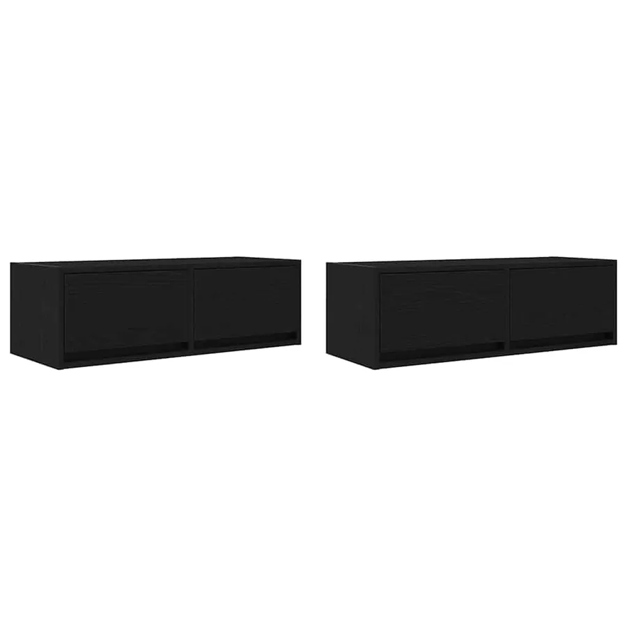 Meuble TV 2 pcs chêne noir 80x31x25,5 cm bois d'ingénierie - 2